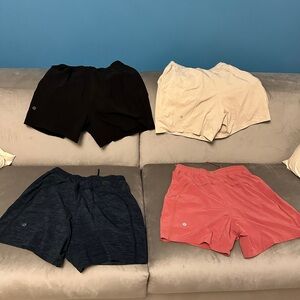 4 pairs of Men’s Pace Breaker 5” Linerless Shorts (size Small)